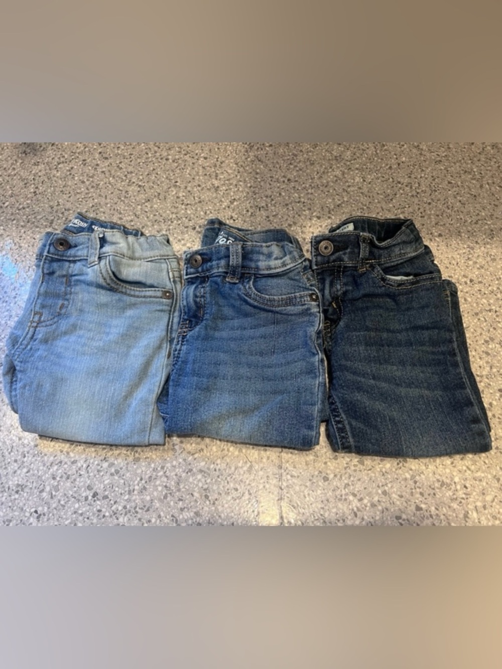 Set of 3 Kids Denim Pants- Light, Medium & Dark Bue
